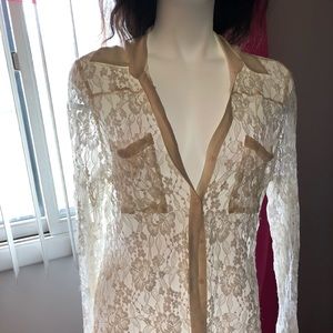 Lace portofino shirt